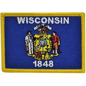 Eagle Emblems PM6850 Patch-Wisconsin (FLAG), (3-1/2"x2-1/2")