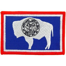 Eagle Emblems PM6851 Patch-Wyoming (FLAG), (3-1/2"x2-1/2")