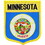 Eagle Emblems PM6924 Patch-Minnesota (SHIELD), (3-1/2"x2-7/8")