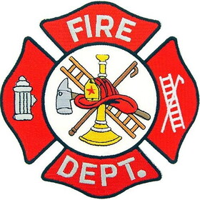 Eagle Emblems PM7810 Patch-Fire Dept Logo (RED/WHT), (5")