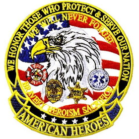 Eagle Emblems PM7812 Patch-American Heroes (LRG), (5-1/4")