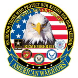 Eagle Emblems PM9004 Patch-American Warriors (Xlg) (12-1/2