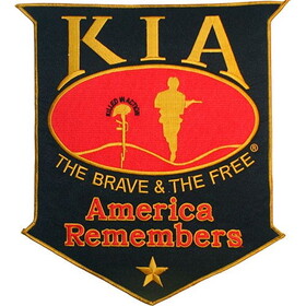 Eagle Emblems PM9100 Patch-Kia America Remembers (GOLD STAR HONOR) (XLG), (12")