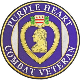 Eagle Emblems PM9102 Patch-Purple Heart,Xlg "COMBAT VETERAN", (12")