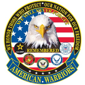 Eagle Emblems SG9017 Sign-American Warriors (12")