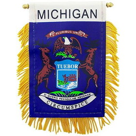 Eagle Emblems WF1523 Mini-Ban,Sta,Michigan (3"X5")