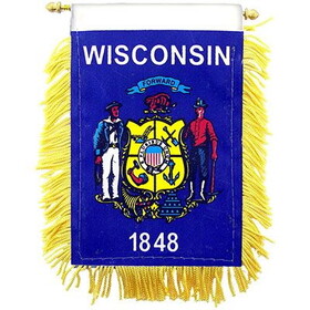 Eagle Emblems WF1550 Mini-Ban,Sta,Wisconsin (3"X5")
