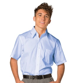 Executive Apparel 1510 Men's S/S Plain Collar Pinpoint Oxford Shirt