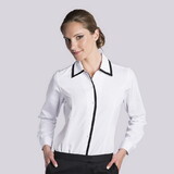 Executive Apparel 2433 Women's Tailored  Blouse with Black Trim