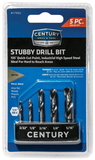 Century Drill & Tool 17905 5 Piece Stubby Hex Shank Drill Bit Set