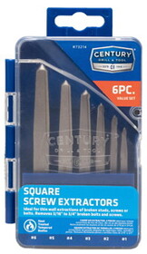 Century Drill & Tool 73214 6 Piece Square Flute Screw&nbsp;Extractor Set