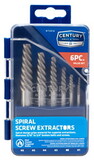 Century Drill & Tool 73414 6 Piece Spiral Flute Screw Extractor Set