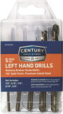 Century Drill & Tool 74105 5 Piece Cobalt Left Hand Drill Bit Set
