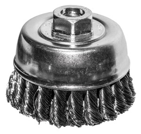 Central 76023 3" Knotted Wire Cup Brush M10 x 1.25M Arbor