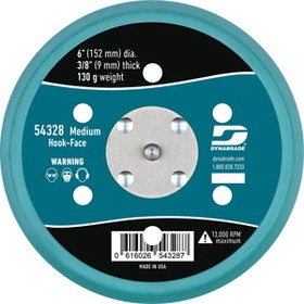 Dynabrade 54328 6" (152 mm) Dia. Vacuum Disc Pad Hook-Face Short Nap