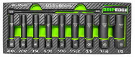 Grip Tooling Technologies XAS9DS 9 Piece 1/4" Drive Deep SAE&nbsp;RPT Socket Extractor Set