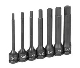 Grey Pneumatic GY1247H 3/8" Drive 7 Piece 4" Length Fractional Hex Driver Set