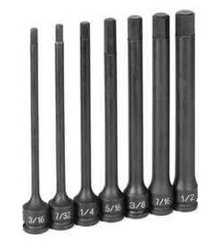 Grey Pneumatic GY1267H 3/8" Drive 7 Piece 6" Length Fractional Hex Driver Set