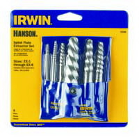 Hanson Irwin HA53545 6 Piece Set (1-6) Spiral Screw Extractor Carded
