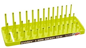 Hansen 14083 HV Yellow 1/4" Dr. Metric 3 Row Multi Length Socket Holder