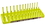 Hansen 14083 HV Yellow 1/4" Dr. Metric 3 Row Multi Length Socket Holder