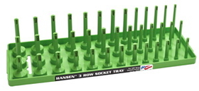 Hansen 38033 XGreen 3/8" Dr. SAE 3 Row Multi Length Socket Holder