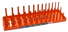 Hansen 38053 XOrange 3/8" Dr. SAE 3 Row Multi Length Socket Holder