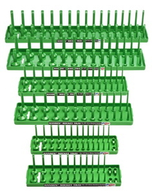 Hansen Global 92001 Six Piece Green Socket Tray Set Deep & Regular SAE/Metric
