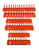 Hansen Global 92002 Six Piece Orange Socket Tray Set Deep & Regular SAE/Metric