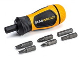 GEARWRENCH 80061R 6-in-1 Stubby Ratcheting Multi-Bit Driver