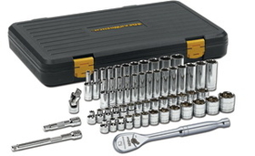 Apex Tool Group KD80550P 56-Pc 3/8" Drive SAE/Metric 6 pt Standard & Deep Socket Set