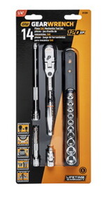 Gearwrench KD81391 14 Piece 1/4" Dr 120XP Locking&nbsp;Flex Head Ratchet &amp; SAE Stubby&nbsp;Socket Set