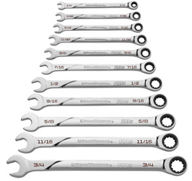 GearWrench KD86450 11 Piece Spline SAE 120XP XL Combo Ratcheting Wrench Set