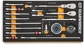 GearWrench 86520 18 Piece 1/4" Ratchet &amp; Drive Tool Set with EVA Foam Tray
