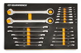 GearWrench 86526 21 Piece SAE Standard and Stubby Ratcheting Wrench Set