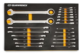 GearWrench 86526 21 Piece SAE Standard and Stubby Ratcheting Wrench Set