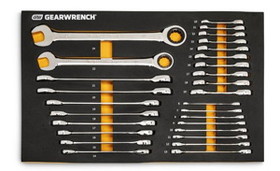 GearWrench 86527 28 Piece Metric Standard and Stubby Ratcheting Wrench Set