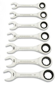 Gearwrench KD86858 7 Piece 90T SAE Stubby Combo&nbsp;Ratcheting Wrench Set