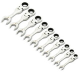 Gearwrench KD86870 10 Piece 90T Metric Stubby Flex Ratcheting Wrench Set