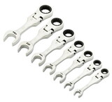 Gearwrench KD86878 7 Piece 90T SAE Stubby Flex Ratcheting Wrench Set