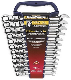 GearWrench KD9901 12 Piece Metric Flex Head Combination Ratcheting Wrench