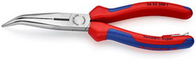 Knipex Tools Lp 26 22 200 8" Angled Long Nose Pliers with Cutter - Comfort Grip