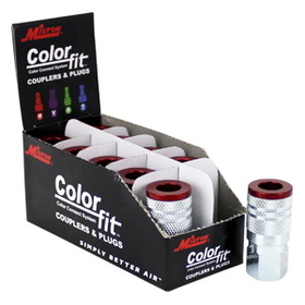 Milton 715MC 1/4" NPTF ColorFit Couplers M Style Red