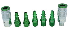 Milton S-307AKIT 7 Piece A-Style 1/4" NPT Green ColorFit Coupler & Plug Kit