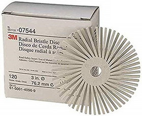 3M 7544 Radial Bristle Disc 3" Fine White Scotch-Brite Roloc