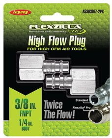 Legacy MTA53630FZ-2PK High Flow Plug 1/4" Body 3/8" Fnpt 2-Pack Flexzilla Pro