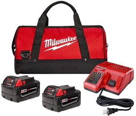 Milwaukee 48-59-1852P M18 ( 2 ) XC5 Battery Charger Bag Starter Kit