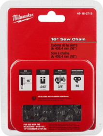 Milwaukee 49-16-2715 16" Saw Chain Replacement for 2727-20 Chainsaw