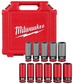 Milwaukee 49-66-7833 1/2 Drive SAE &amp; Metric 11 Piece Lug Nut Wheel Socket Set