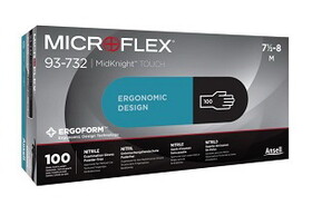 Microflex 93-732-L Midknight Touch Large Black Nitrile Case of Gloves